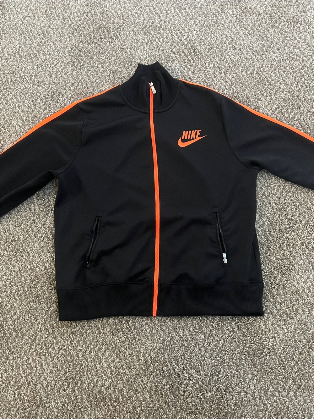 Nike Black Track Jacket with Orange Accents